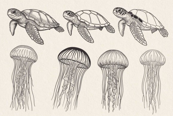 Download Sea Turtle and Jellyfish Svg,Turtle Svg - Svg Collection