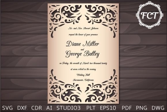 Download Laser Cut Wedding Invitation SVG Card - Svg Collection
