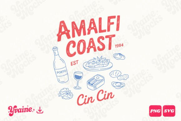 Download Retro Summer Amalfi Coast SVG PNG - Svg Collection