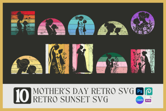 Download 10 Mother's Day Retro SVG, Retro Sunset - Svg Collection