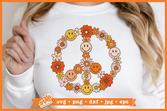 Download Floral Peace Sign SVG | Retro Hippie SVG - Svg Collection