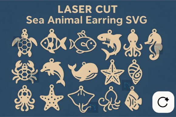 Download Sea Animal Laser Cut Earrings SVG Bundle - Svg Collection