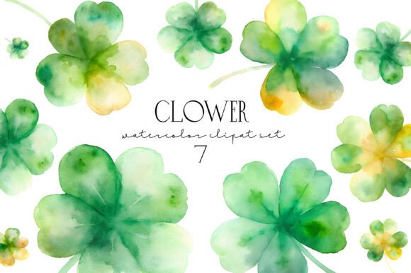 Download Lucky Clovers Watercolor Clipart - Lucky clovers Collection