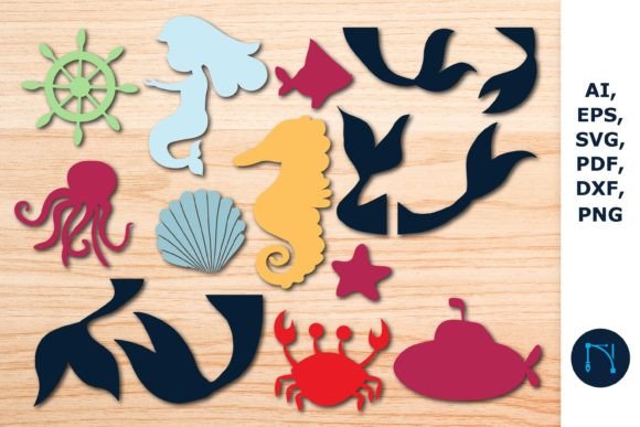 Download Paper Cut Mermaid Nautical SVG Bundle - Svg Collection