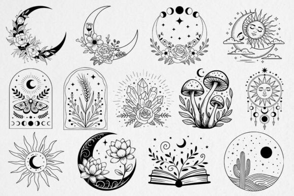 Download Mystical Moon &amp; Nature SVG Bundle - Svg Collection