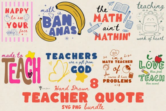 Download Hand Drawn Teacher Quotes SVG PNG Bundle - Svg Collection
