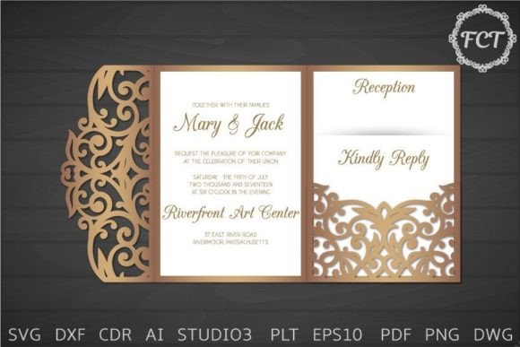 Download Wedding Trifold Pocket Envelope SVG - Svg Collection