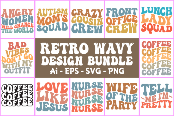Download Retro Wavy Design Bundle Svg V2 - Premium Resources