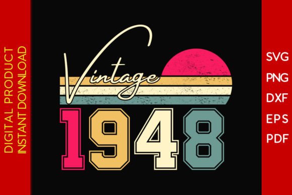 Download Vintage Classic Born in 1948 Birthday - Premium Resources