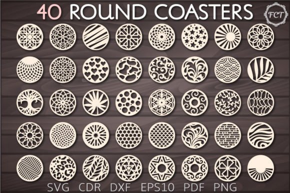 Download Coaster SVG Bundle, Round Coaster Set - Svg Collection