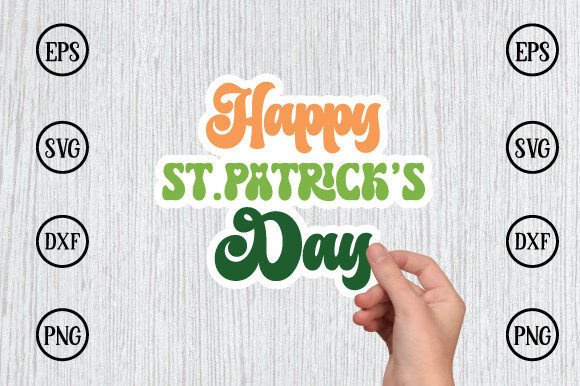 Download Happy St.patrick’s Day Retro Sticker Svg - Svg Collection