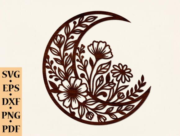 Download Floral Crescent Moon SVG - Svg Collection