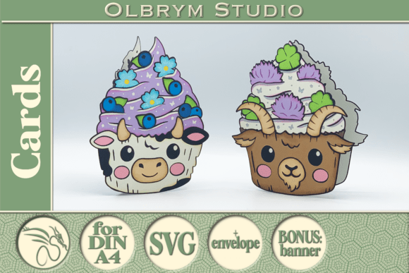 Download Cow and Goat, Farm Greeting Cards SVG - Svg Collection
