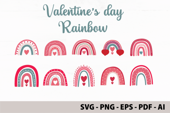 Download Boho Rainbow Valentine's Day SVG Bundle - Svg Collection
