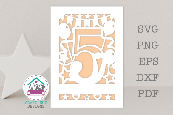Download Happy 5th Birthday Card SVG Template - Svg Collection