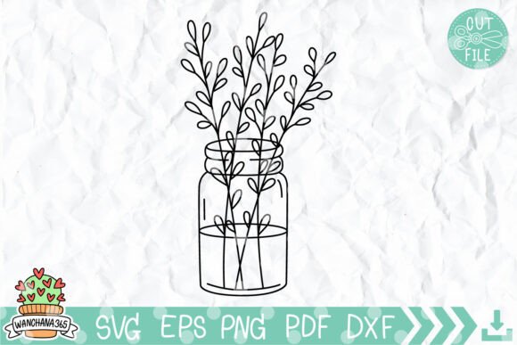 Download Mason Jar Flowers Svg Graphic - Svg Collection