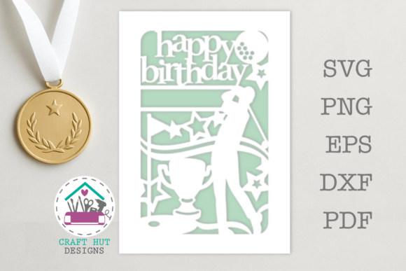 Download Golfer Birthday Card SVG Golf Papercut - Svg Collection
