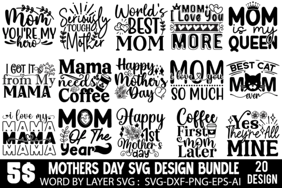 Download Mother's Day SVG Design Bundle - Svg Collection